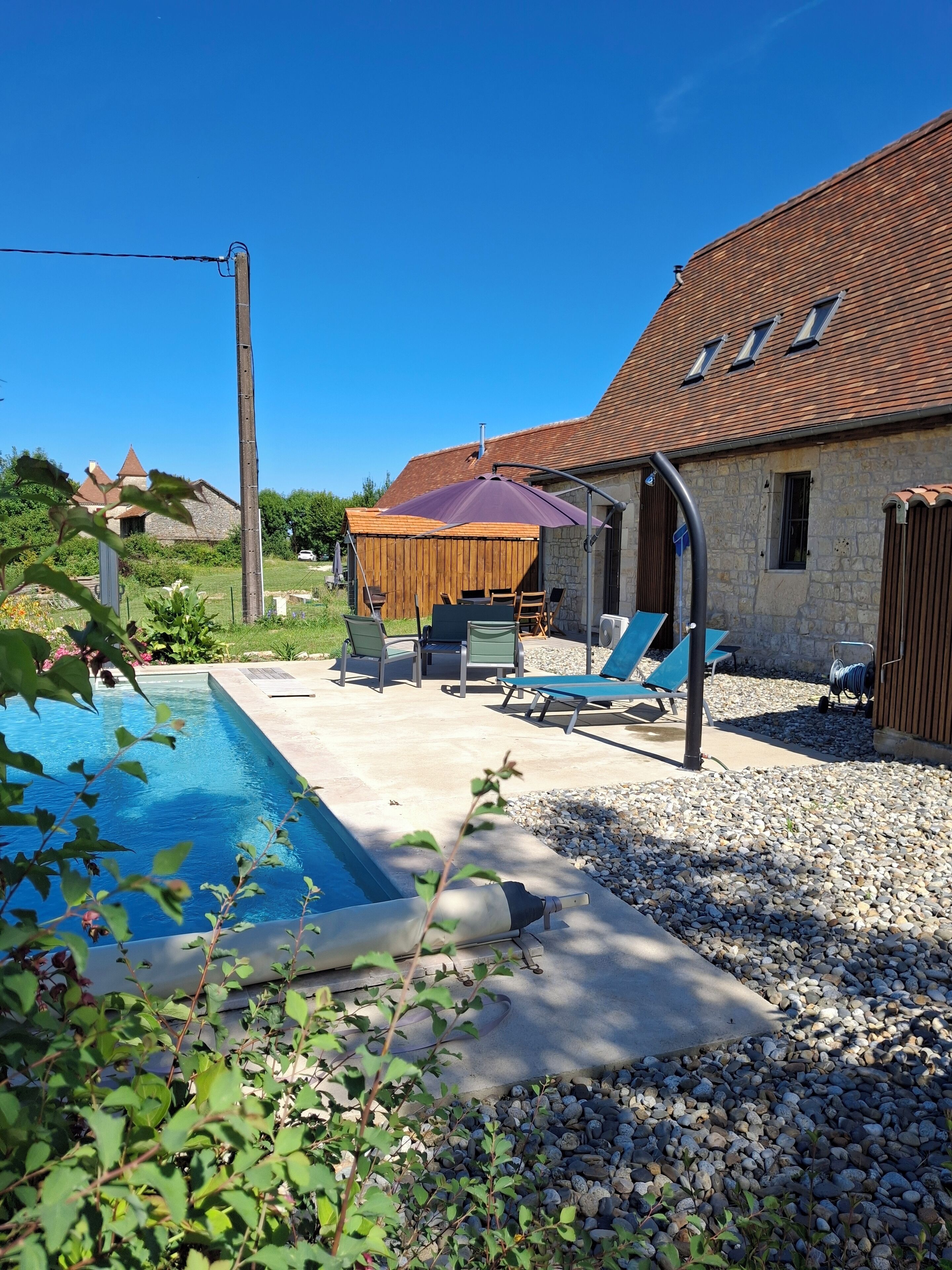 Piscine extérieure, piscine chauffée