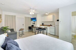 Desk, iron/ironing board, travel cot, free WiFi