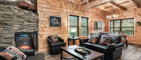 Smart TV, fireplace, video games, table football