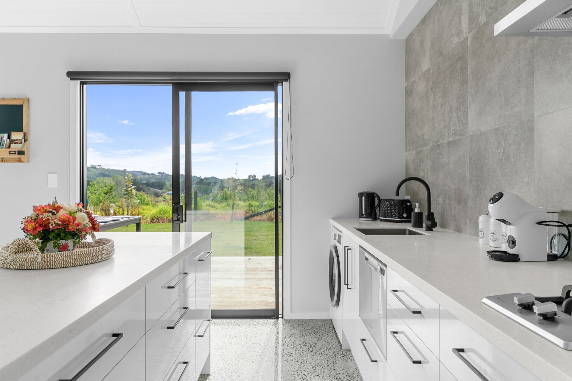 Fridge, microwave, dishwasher, toaster