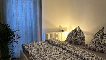 2 bedrooms, travel crib, WiFi, bed sheets