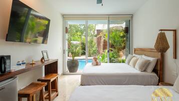 Blackout curtains, iron/ironing board, free WiFi, bed sheets