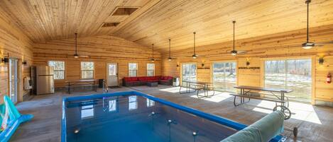 Indoor pool, a heated pool
