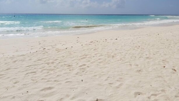 A sandy beach with gentle waves and a clear sky. - Ocean View Apartment B with AC (Bridgetown)
