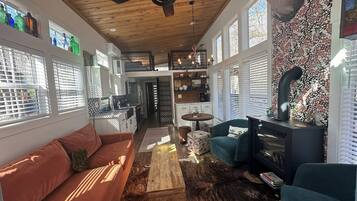 TV connectée, cheminée, jeux vidéo