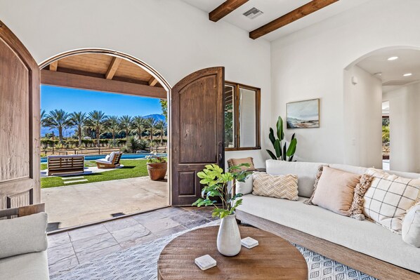 Smart TV, fireplace - The Ranch At Coachella, A Private Estate. Two Beautiful Homes, Views, & Pool. (Coachella)