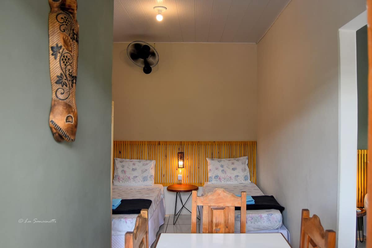 Desk, laptop workspace, free WiFi, bed sheets