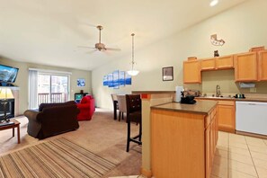TV, fireplace, DVD player, offices