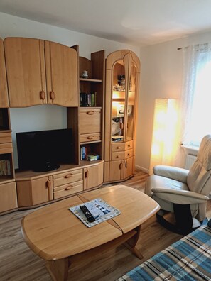 TV, DVD player, stereo