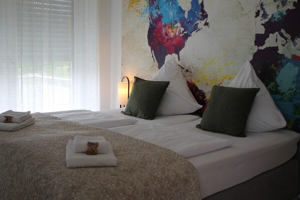 1 dormitorio, cuna de viaje, wifi y ropa de cama