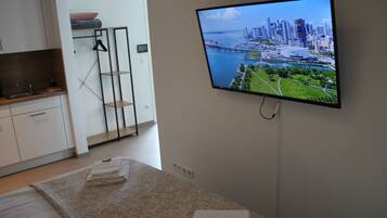 1 bedroom, travel crib, WiFi, bed sheets