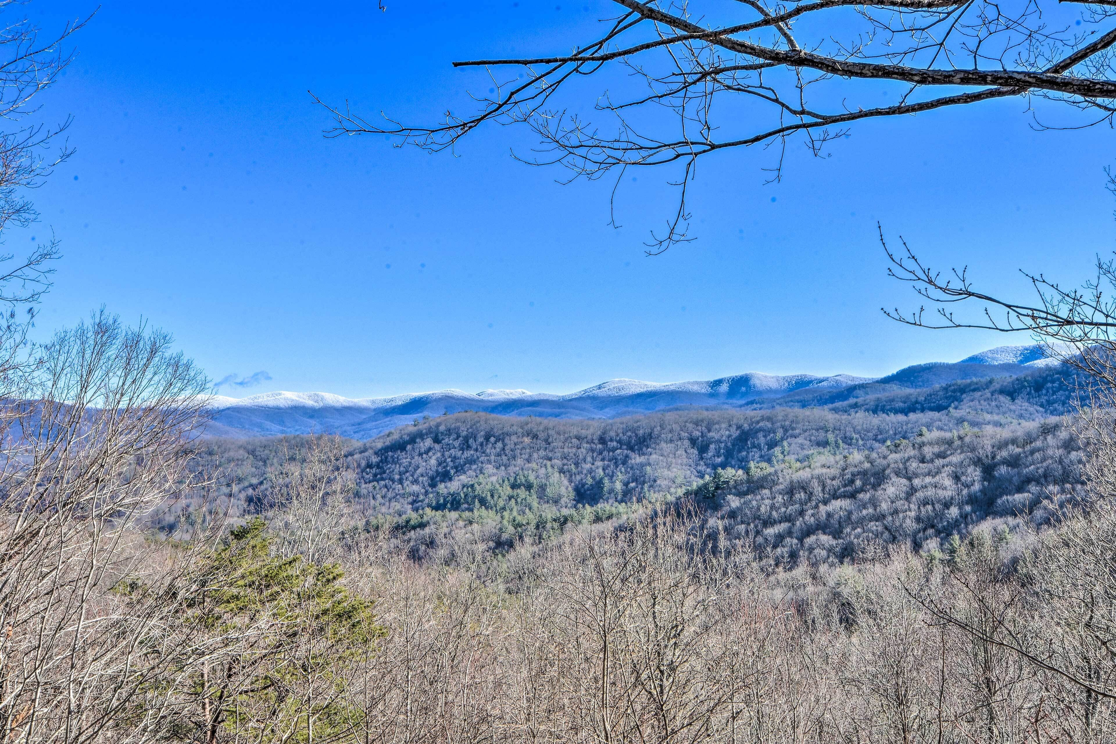 A mountainous landscape with a clear sky.