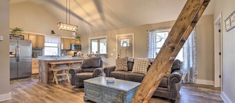 Creek-view Getaway w/ Deck, Yard, & Fire Pit!