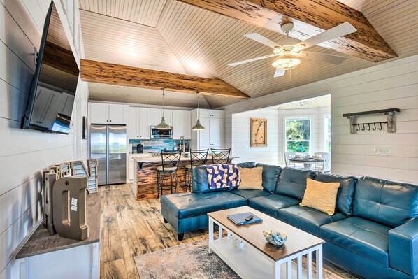 Cottage (2 Bedrooms) | Interior - Private Dock + Porch: Riverfront Darien Cottage (Darien)