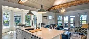 Private Dock + Porch: Riverfront Darien Cottage