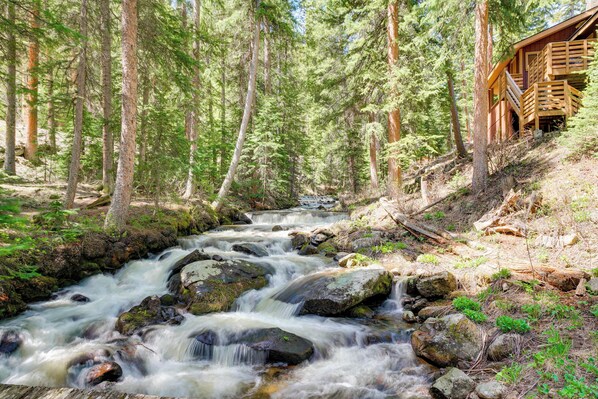 House (4 Bedrooms) | Front of property - Riverside Colorado Cabin w/ Deck & Hot Tub (Dumont)