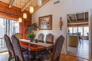 House (3 Bedrooms) | Dining - Peaceful Lawrenceville Cabin w/ Hot Tub on 6 Acres (Buford)