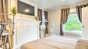 4 bedrooms, laptop workspace, iron/ironing board, free cribs/infant beds