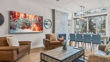 TV, fireplace, stereo, offices