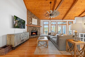 Smart TV, fireplace, video games, table football