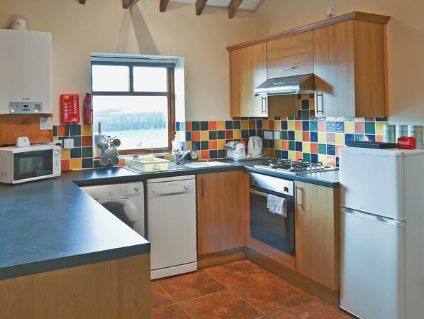 Dishwasher, high chair, cookware/dishes/utensils