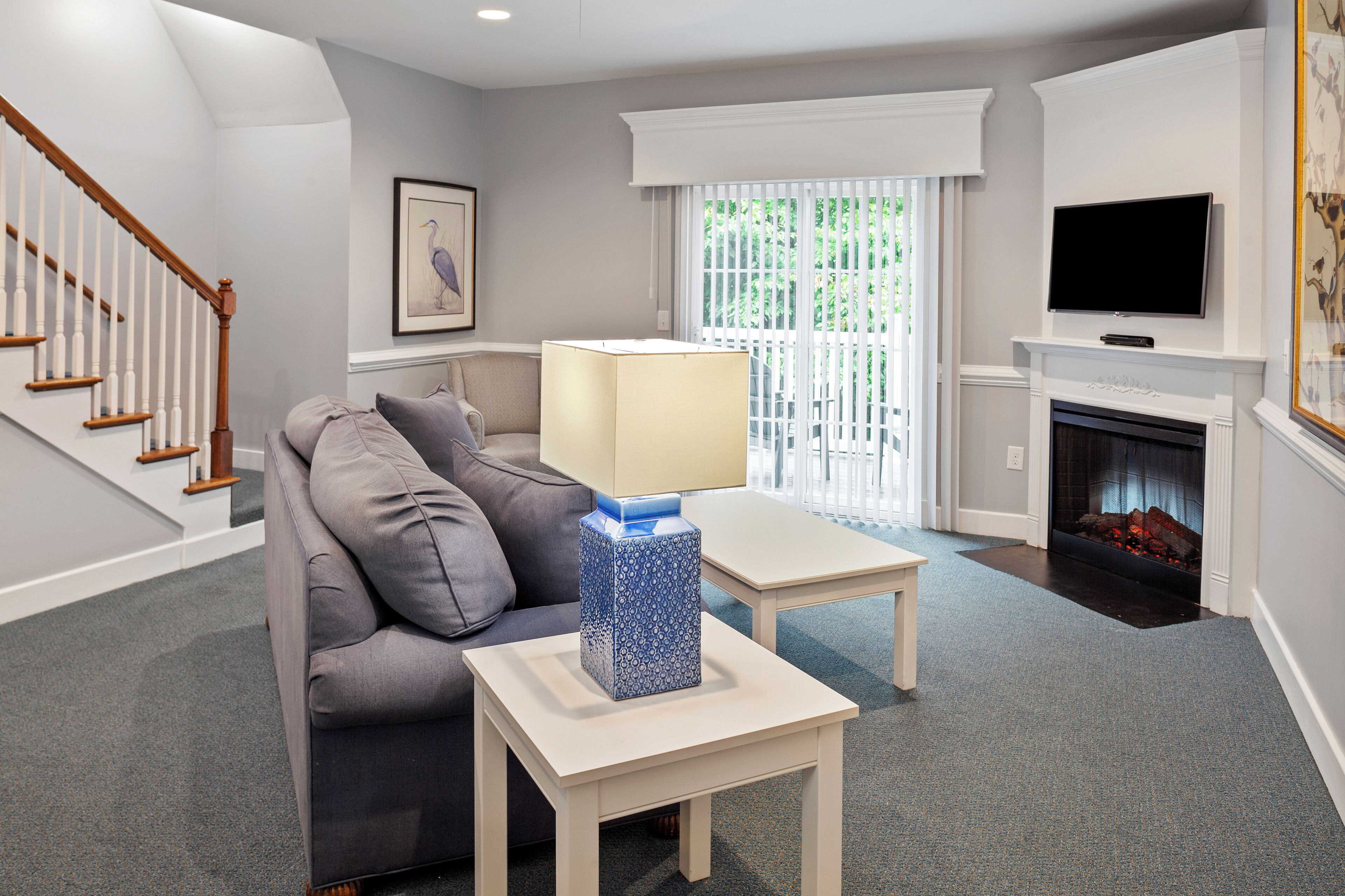 32-吋平面電視、有線頻道、 DVD 播放機、乒乓球