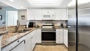 Fridge, microwave, oven, stovetop - Renovated Two Bed Beach Condo-Compass Point-Bikes, Easy Beach Access, and more! (Sanibel)