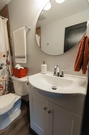 Towels, soap, shampoo, toilet paper