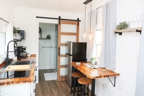 Luxury Cabin, Hot Tub, Valley View | Private kitchen - The Bellefonte Campground (Bellefonte)