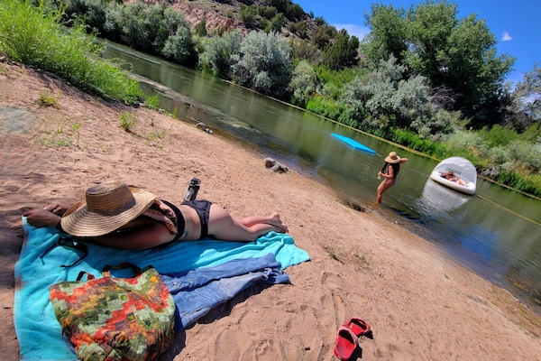 Our house sits 100 ft from our private Rio Grande beach!