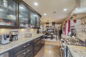 Fridge, microwave, oven, toaster