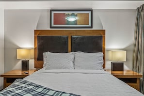 1 bedroom, desk, iron/ironing board, travel cot