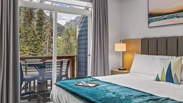 1 bedroom, desk, iron/ironing board, travel crib