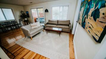 TV, fireplace, DVD player, video library