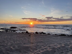 Sun-loungers, beach towels