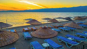 Private beach, beach bar