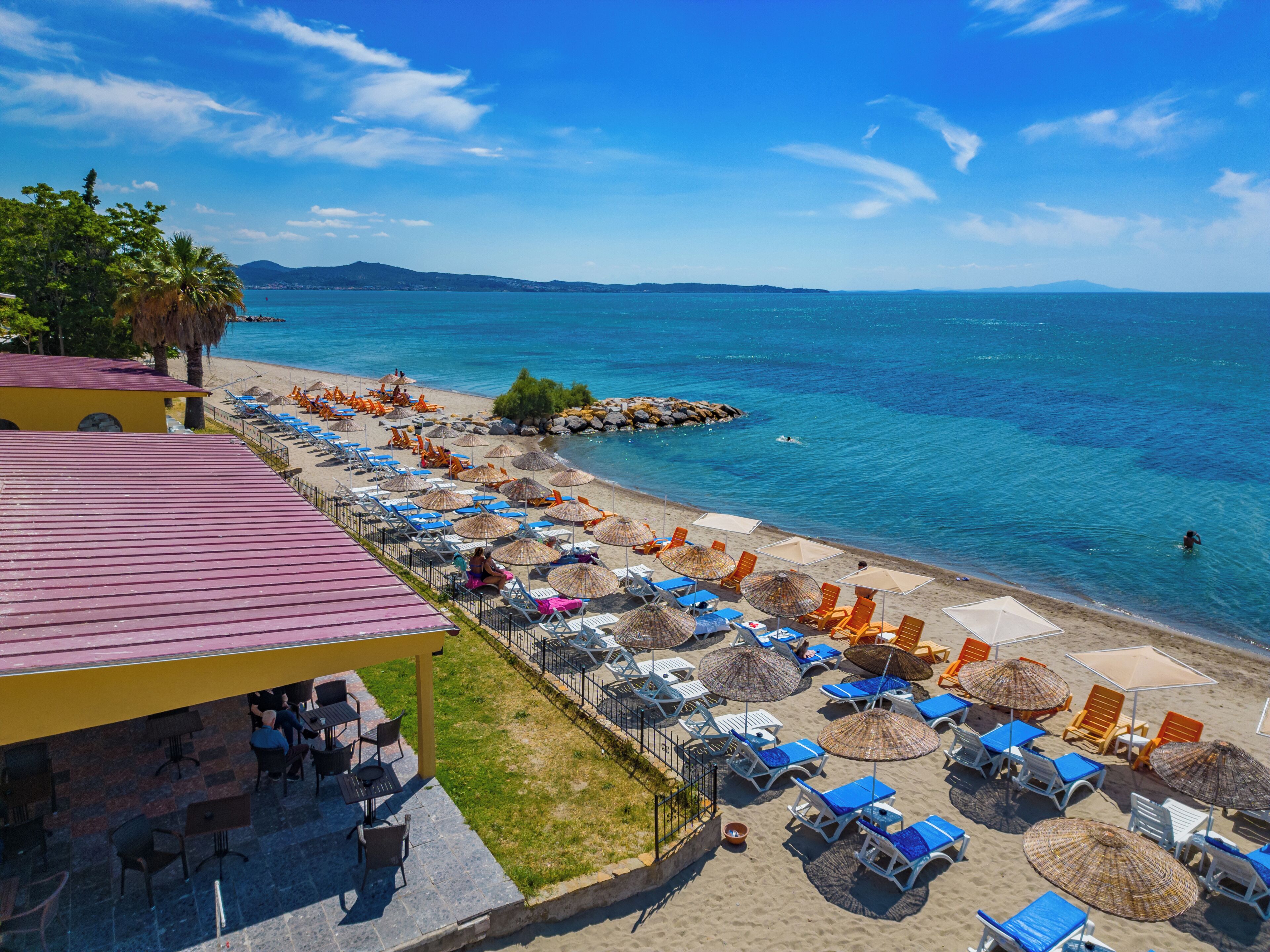 Private beach, beach bar
