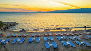 Private beach, beach bar