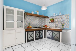 Fridge, microwave, stovetop, dishwasher