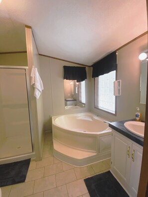 Hair dryer, towels, soap, shampoo - The Quail House - Cozy home in Jim Thorpe (Jim Thorpe)