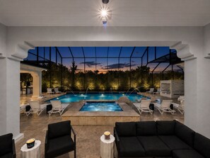 A heated pool - Mansion at Reunion | 11BR Luxe Stay w/ Private Pool, Theater, Arcade, and Themed Rooms near Disney (Kissimmee)