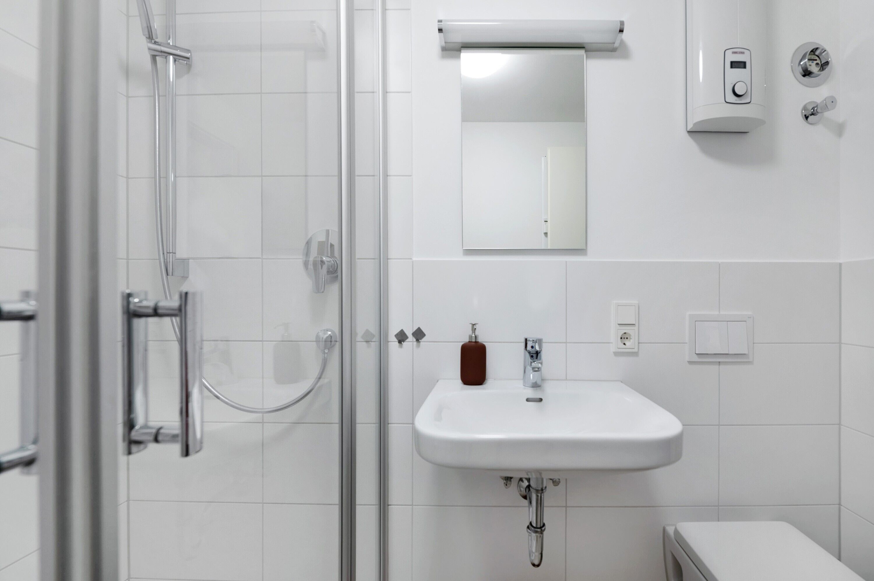 Douche, serviettes fournies