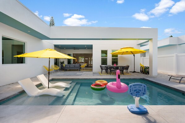 屋外プール、温水プール