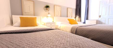 2 bedrooms, desk, iron/ironing board, travel cot