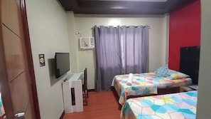 Desk, free WiFi, bed sheets
