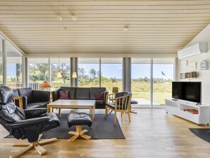 Televisión y chimenea 