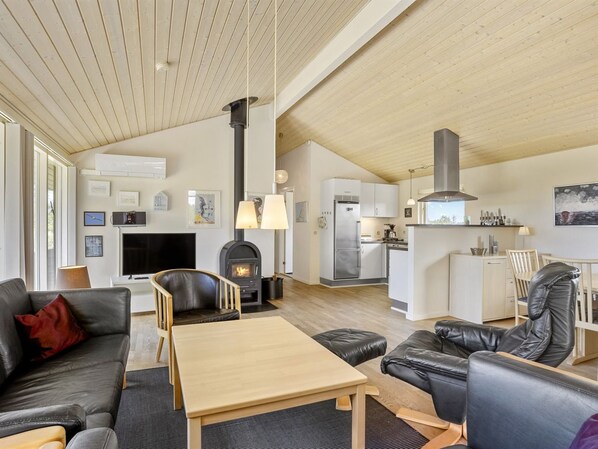 Televisión y chimenea 