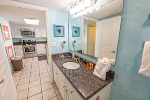 Fridge, microwave, coffee/tea maker, toaster - Waterfront condo with pools & beach access (North Myrtle Beach)