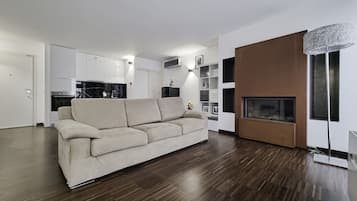 開放式客房 (1 Bedroom) | 客廳 | 55 吋電視連有線電視頻道