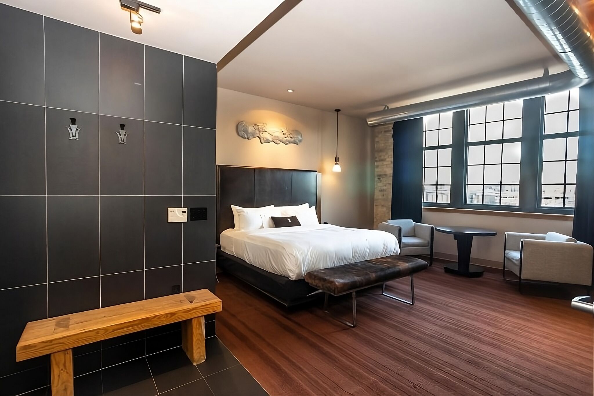 Custom Deluxe King at The Iron Horse Hotel, Short Drive To Erie Street Plaza!